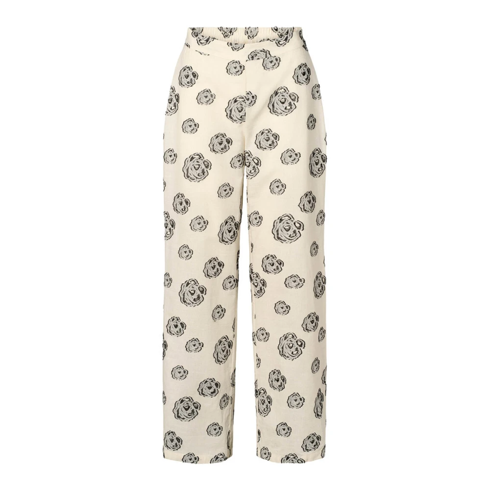 RUE de Femme Elegant Wide Leg Pants Sand Multicolor Dames