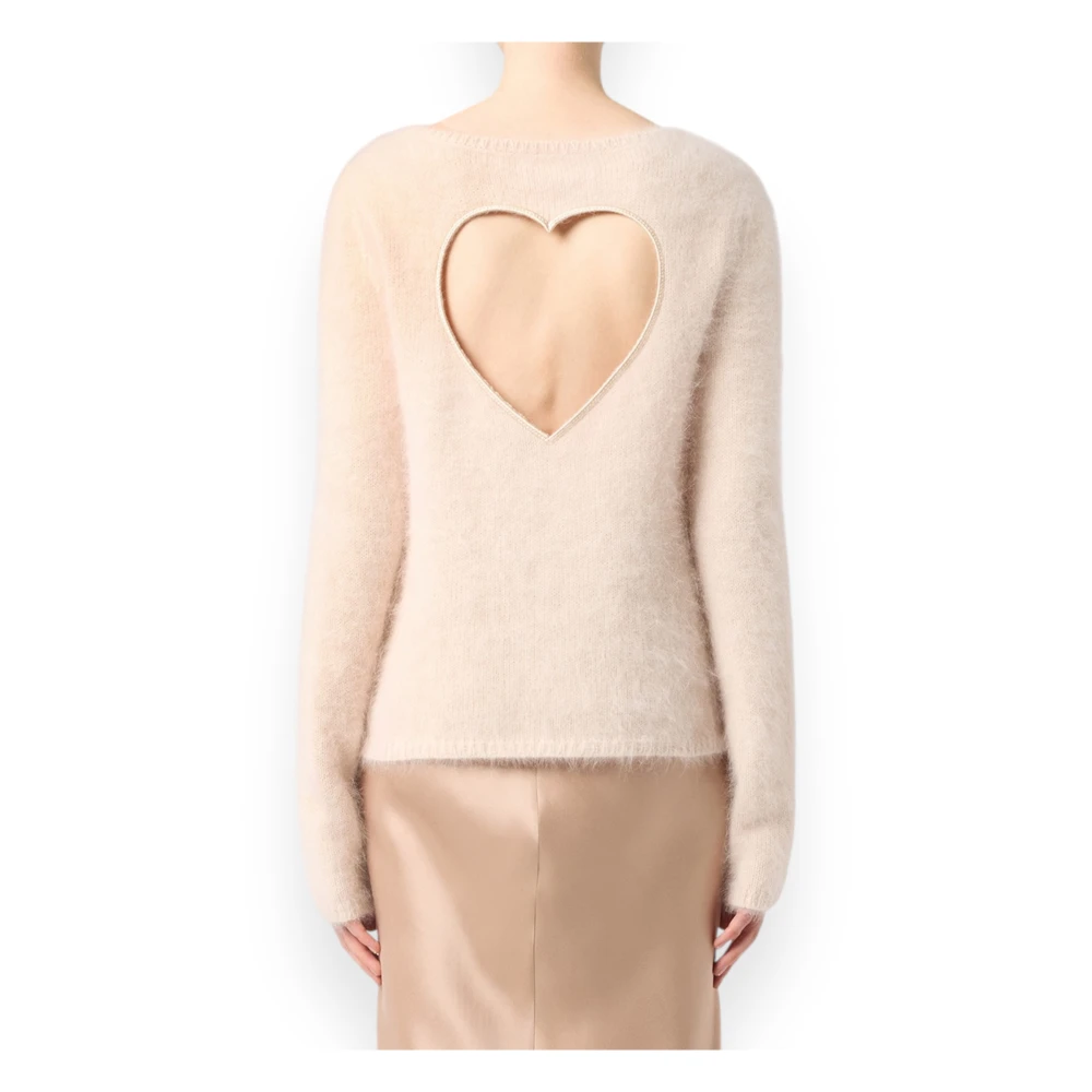 Blumarine V-Back Neck Sweater Beige Dames