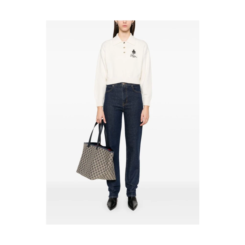 Frame Parijse Polo Sweater met Drop Shoulder Beige Dames