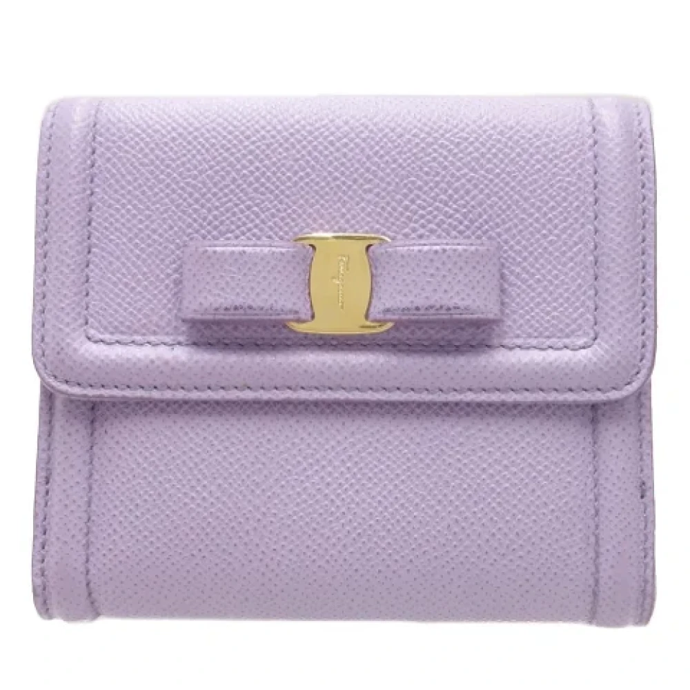 Salvatore Ferragamo Pre-owned Leather wallets Purple Dames