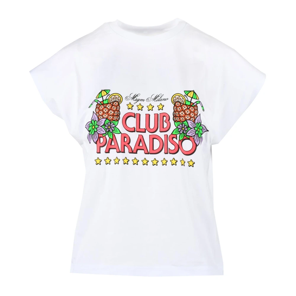 Msgm Katoenen T-shirt met unieke stijl White Dames