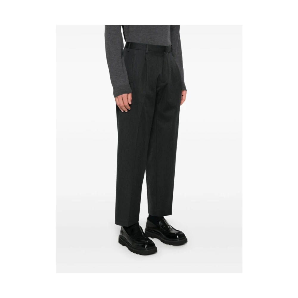 Incotex Donkergrijze Twill Geweven Broek Gray Heren