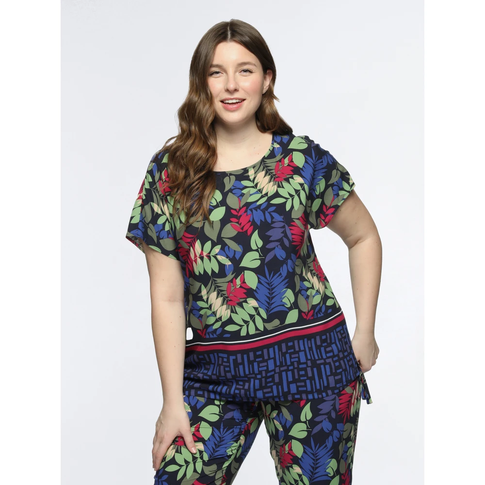 Fiorella Rubino Tropische Print Viscose Blouse Multicolor Dames