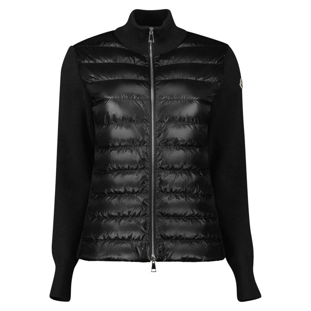 Moncler Black Winter Jackets, Female, Xs, Two-Tone Quilted Jacket