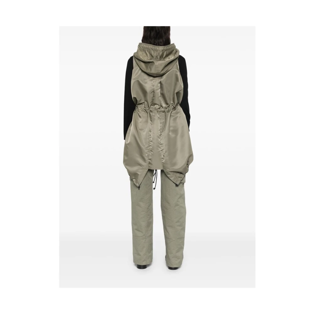 Sacai Khaki Utility Jack met Trekkoord Taille Green Dames