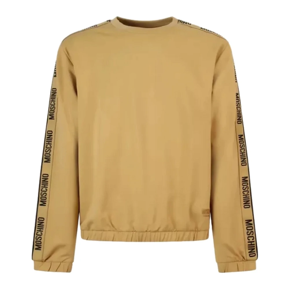 Moschino Hoodloze Sweatshirt Katoen Elastaan Samenstelling Beige Heren