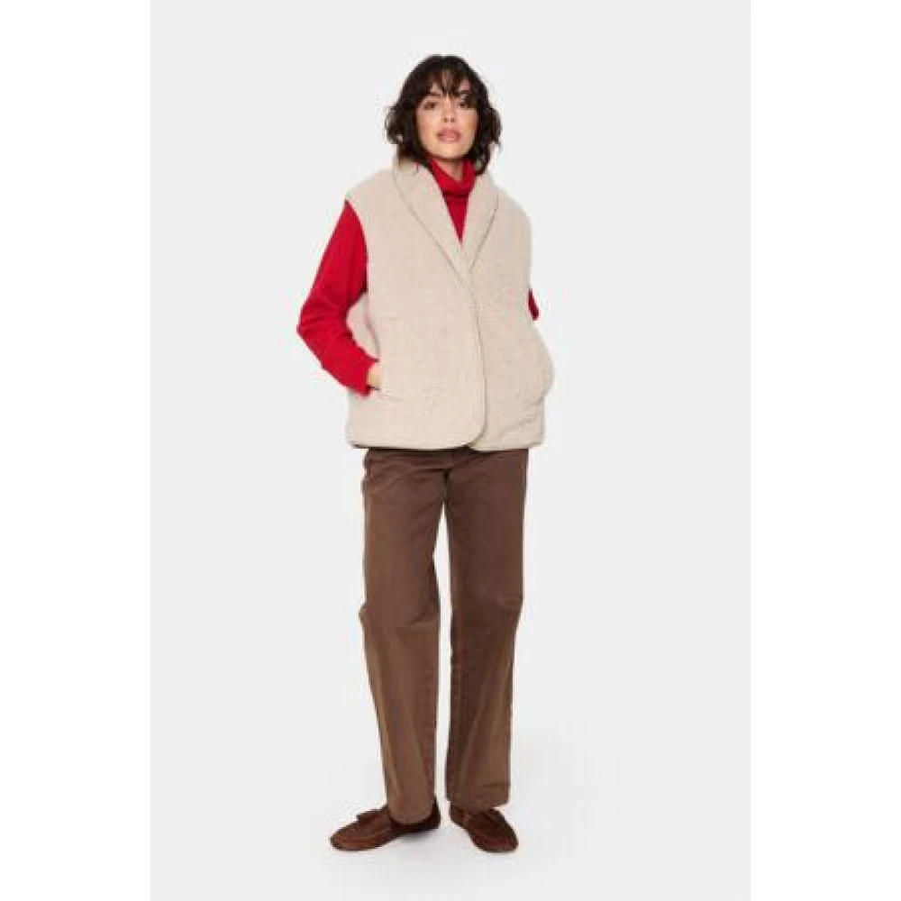 Saint Tropez Teddy Bodywarmer Beige Dames