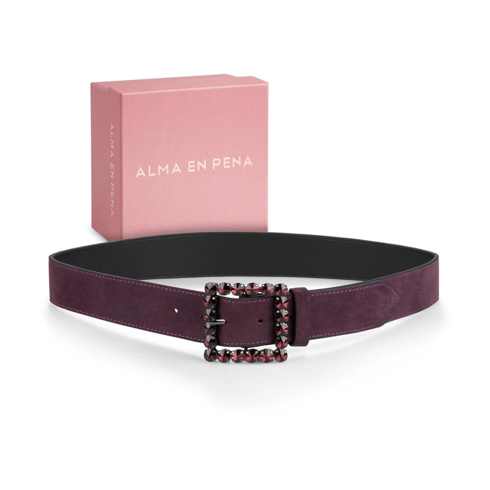 Alma en Pena Riem met vierkante gesp Purple Dames