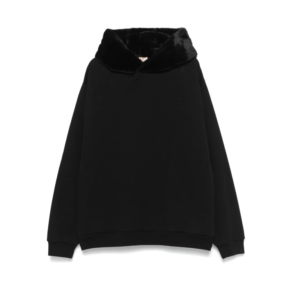 Marni Zwarte hoodie met fleecevoering Black Heren