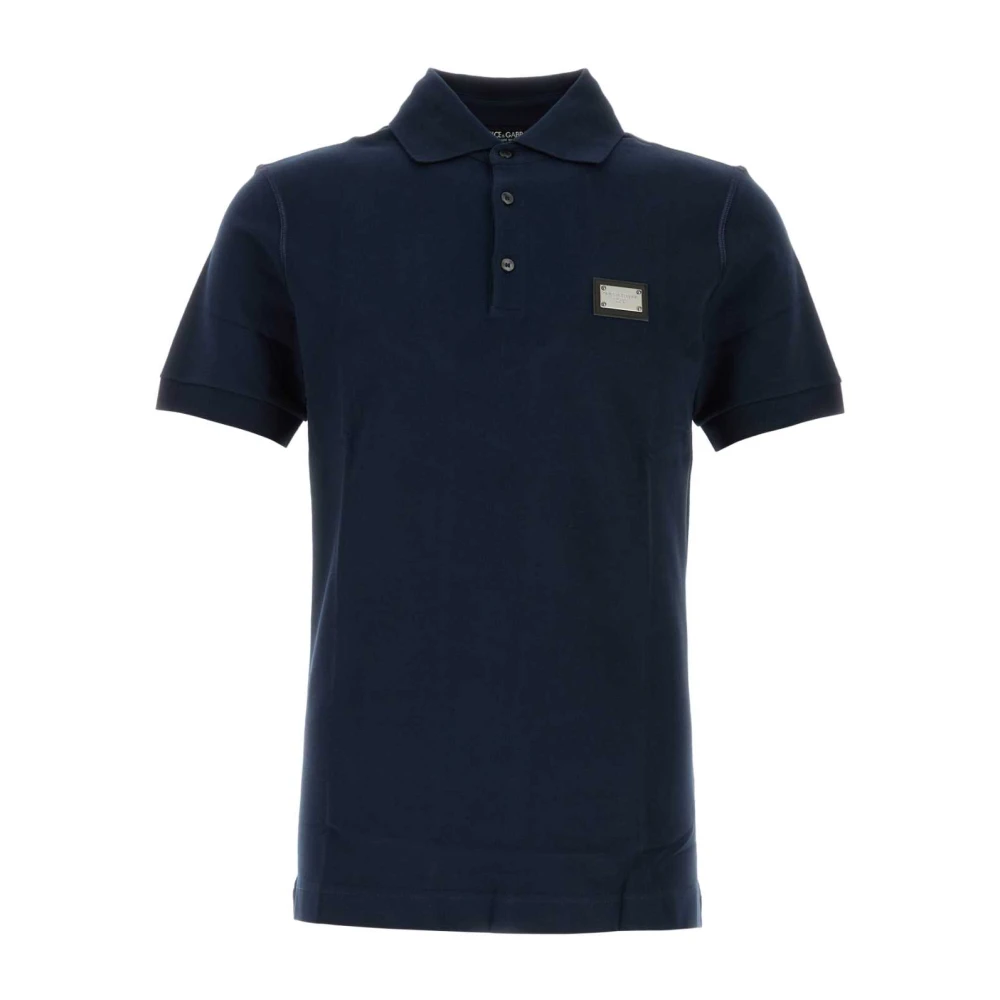 Dolce & Gabbana Men's Dark/Blue Piquet Polo Shirt