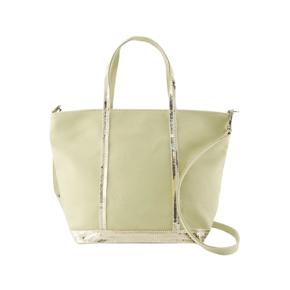 Vanessa Bruno Gele Katoenen Shopper Tas Dubbel Draag Yellow Dames