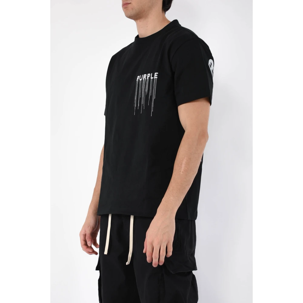 Purple Brand Zwarte Katoenen T-shirt Oversized Fit Black Heren