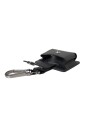black-leather-silver-metal-airpods-case