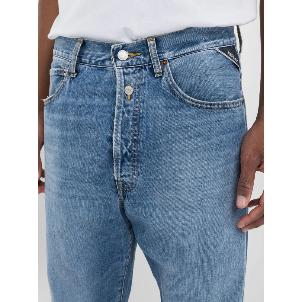 Replay Indigo Wide Jeans Blue Heren