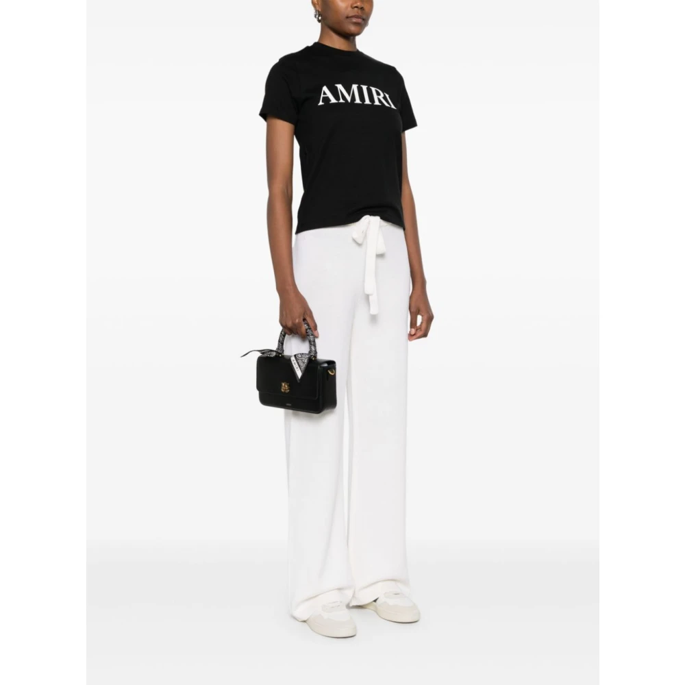 Amiri Zwarte leren schoudertas Black Dames