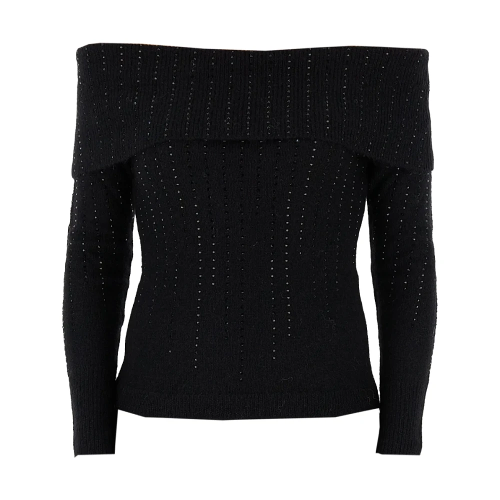 Pennyblack Bardot Halslijn Sweater met Strass Black Dames