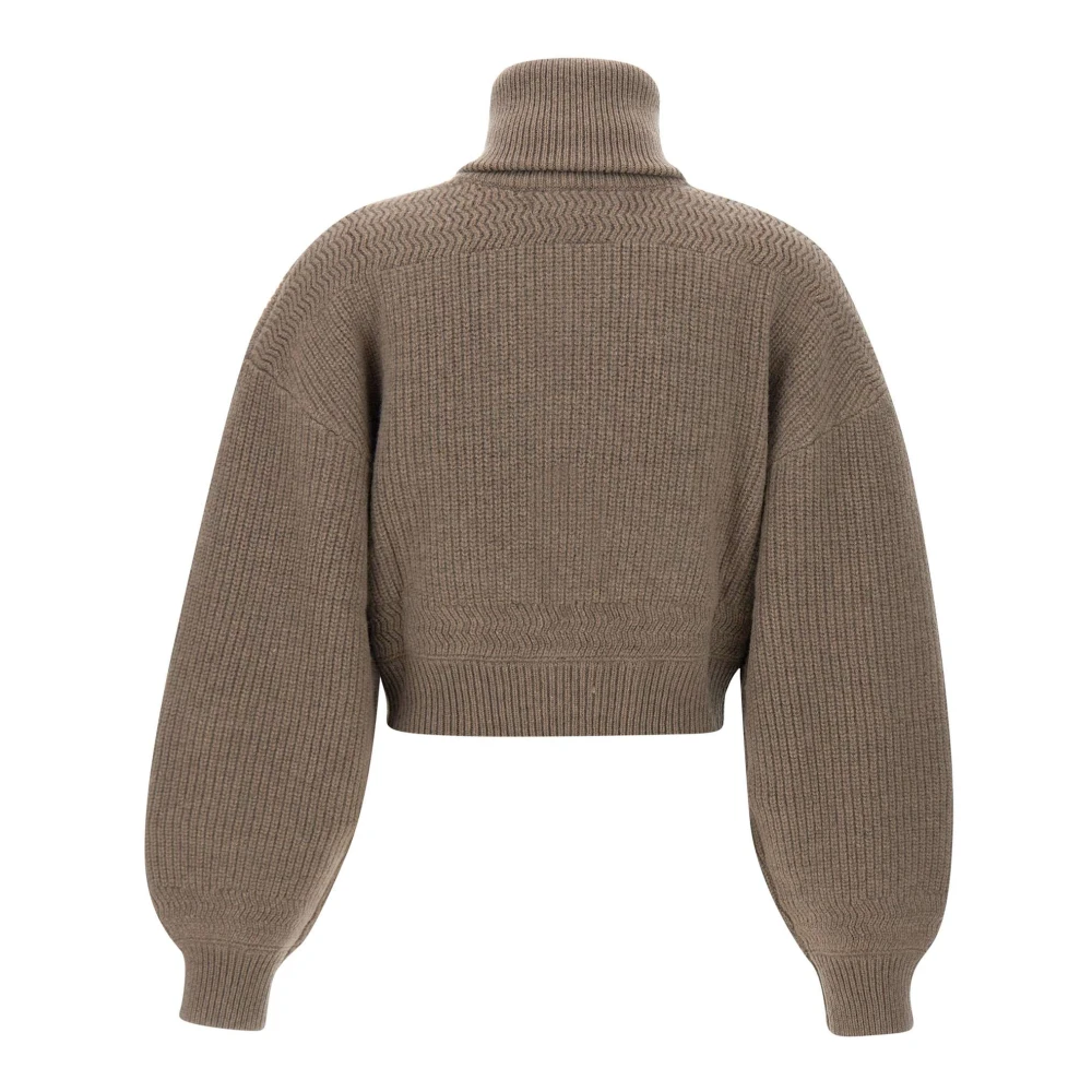 Remain Birger Christensen Bruine Gebreide Bomberjack Sweater Brown Dames