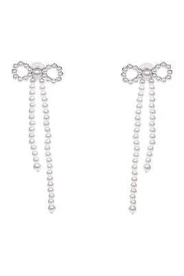 607E-PEARL Pearl Bow Earrings
