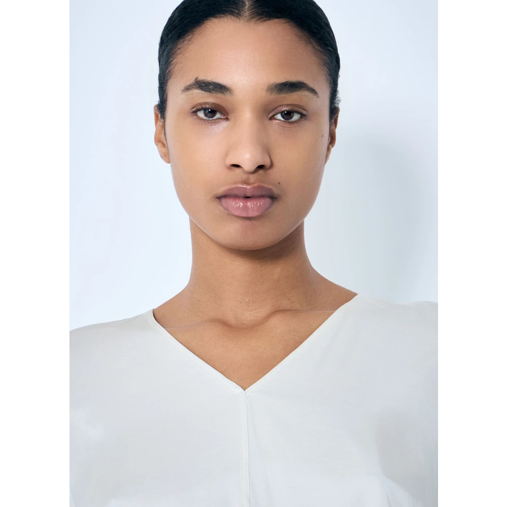 Rick Owens Satijnen Top met V-hals en Paneel Gray Dames