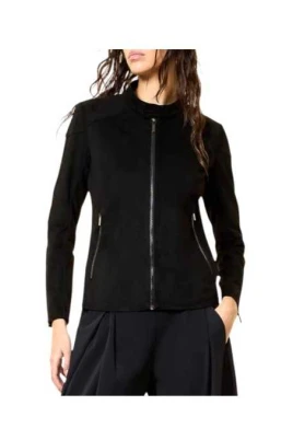 Technical Suede Biker Jacket