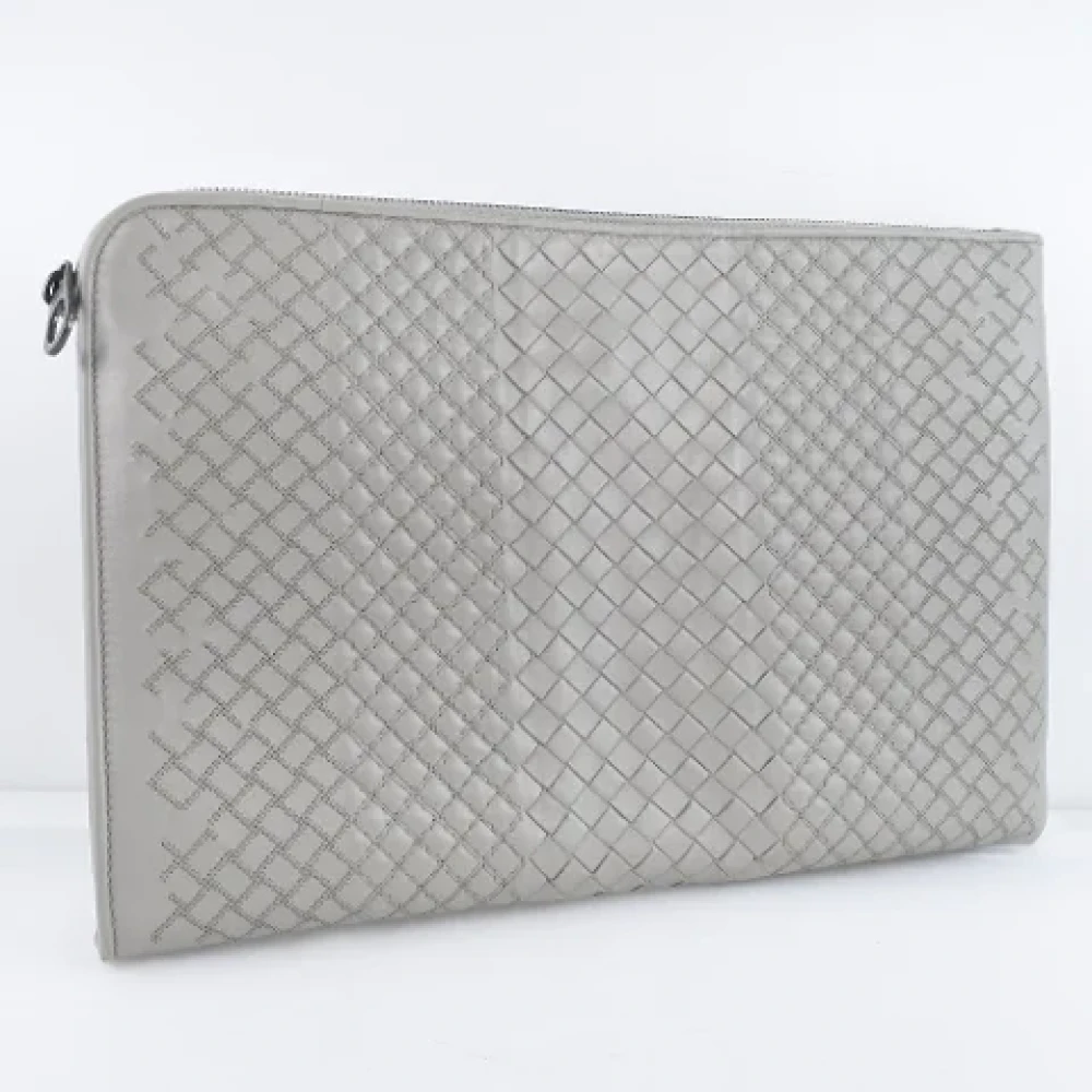 Bottega Veneta Vintage Pre-owned Leather clutches Gray Heren