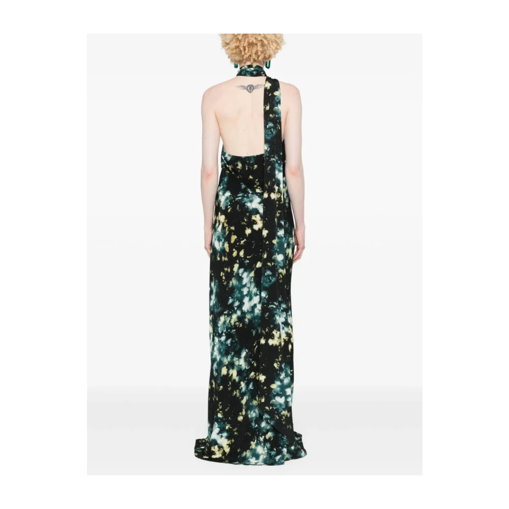 Rotate Birger Christensen Gedrukte Maxi Jurk met Open Rug Multicolor Dames
