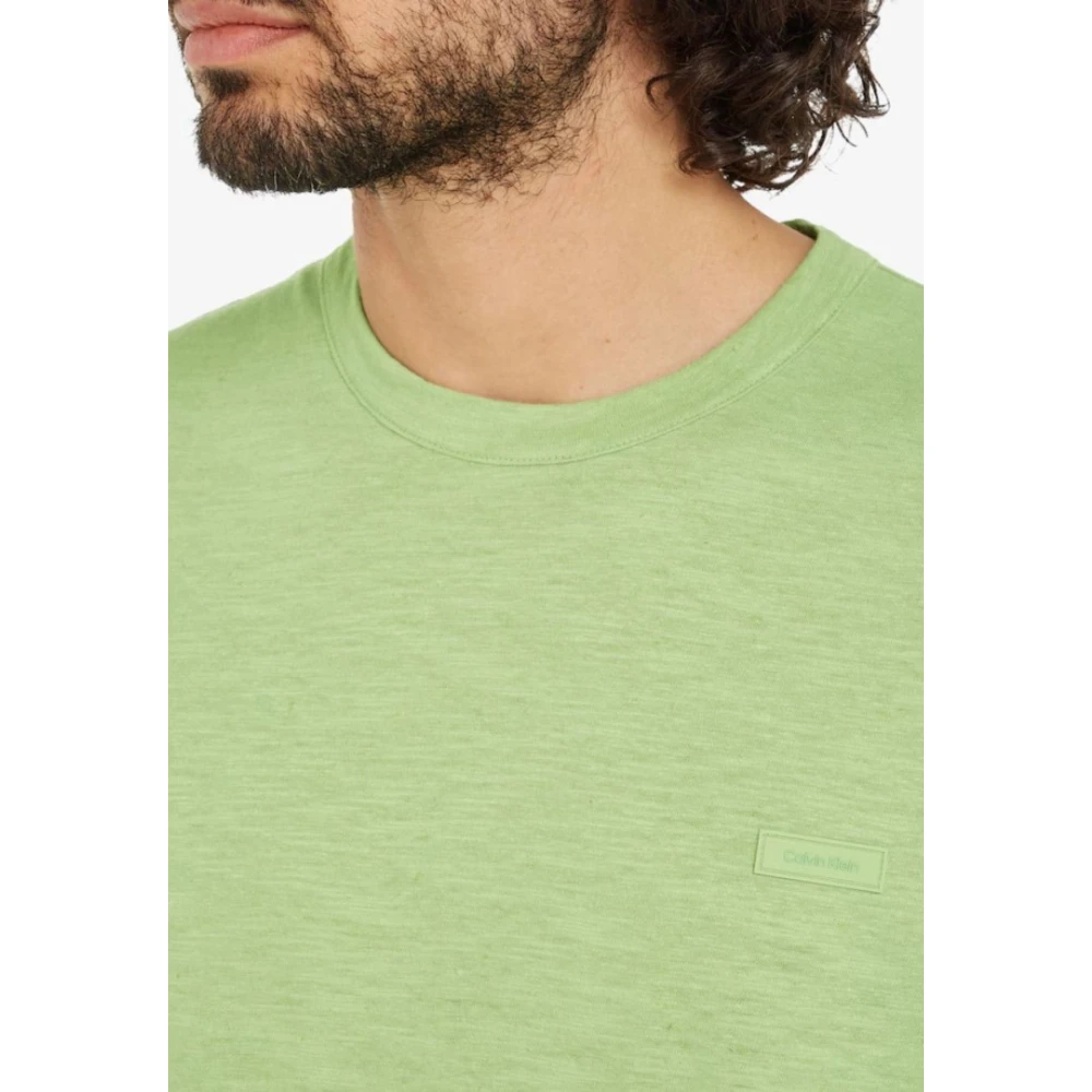 Calvin Klein Katoen Linnen Heren T-shirt Green Heren