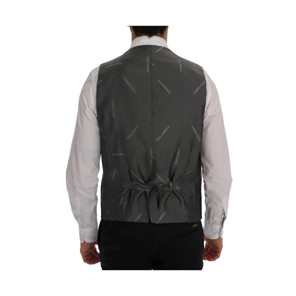 Dolce & Gabbana Elegante Gestreepte Vest Black Heren