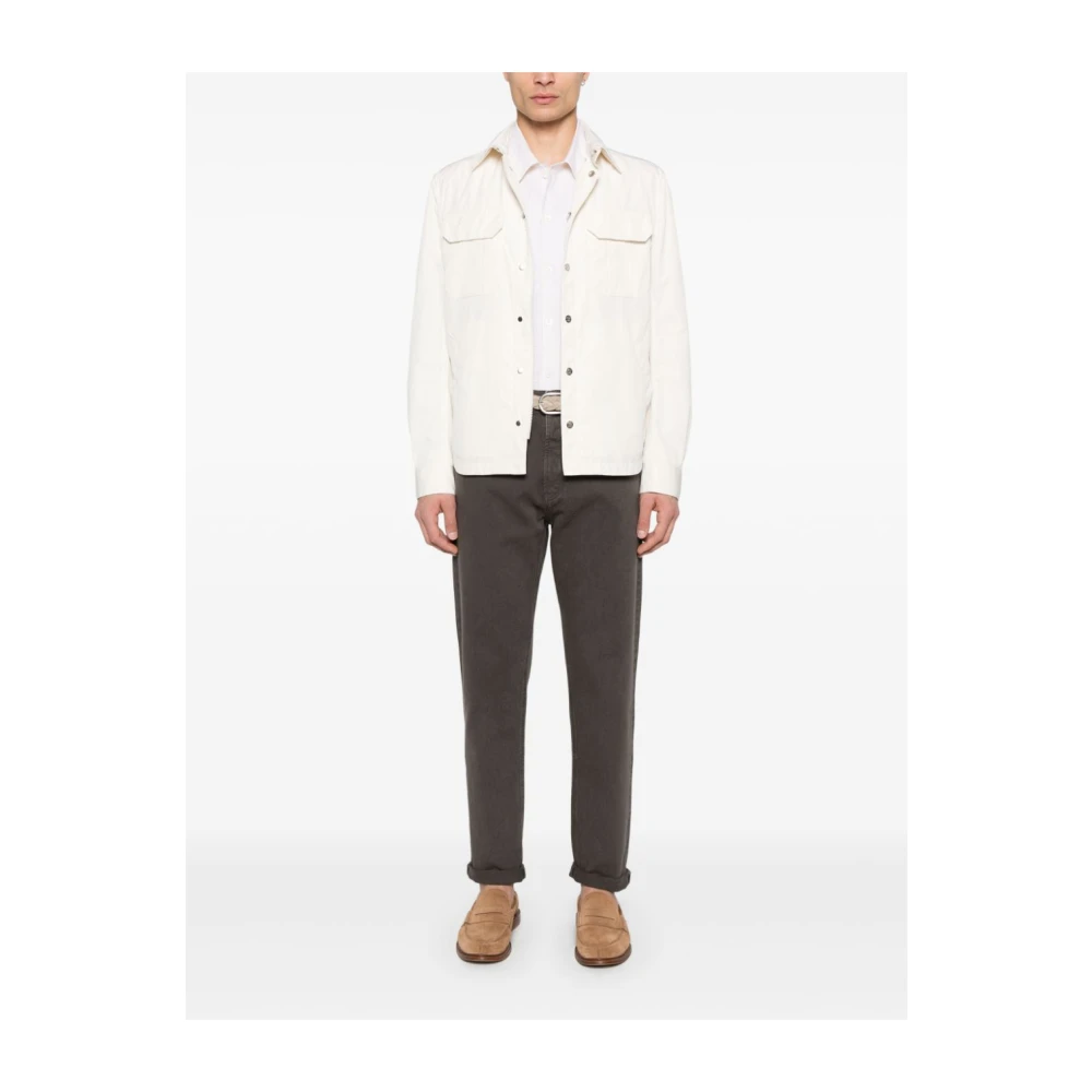 BRUNELLO CUCINELLI Beige Technische Overhemdjasje Beige Heren