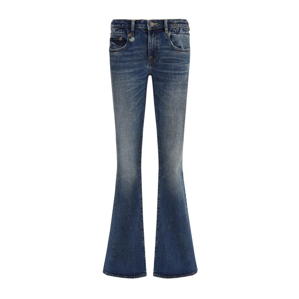 R13 Flare Jeans met Medium Taille Blue Dames