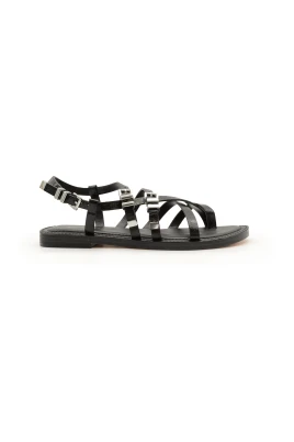 Platta sandaler med metalliska detaljer