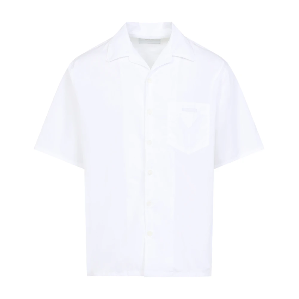 Prada Men's White Short-Sleeved Cotton Shirt