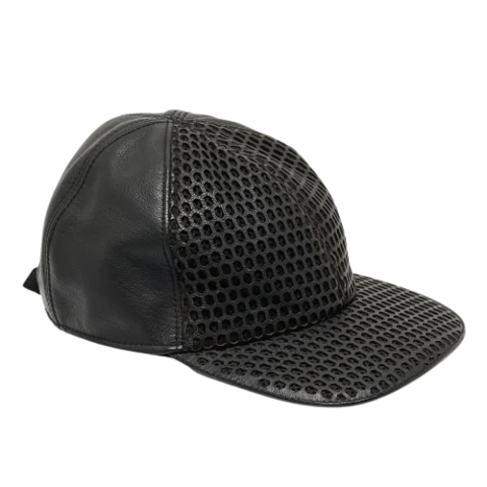 Armani Pre-owned Leather hats Black Dames
