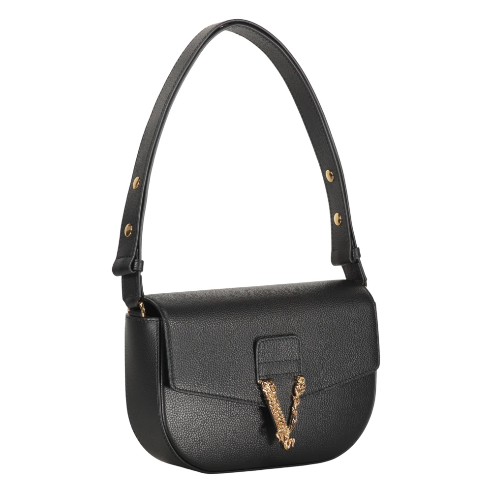 Versace Stijlvolle Leren Schoudertas Black Dames