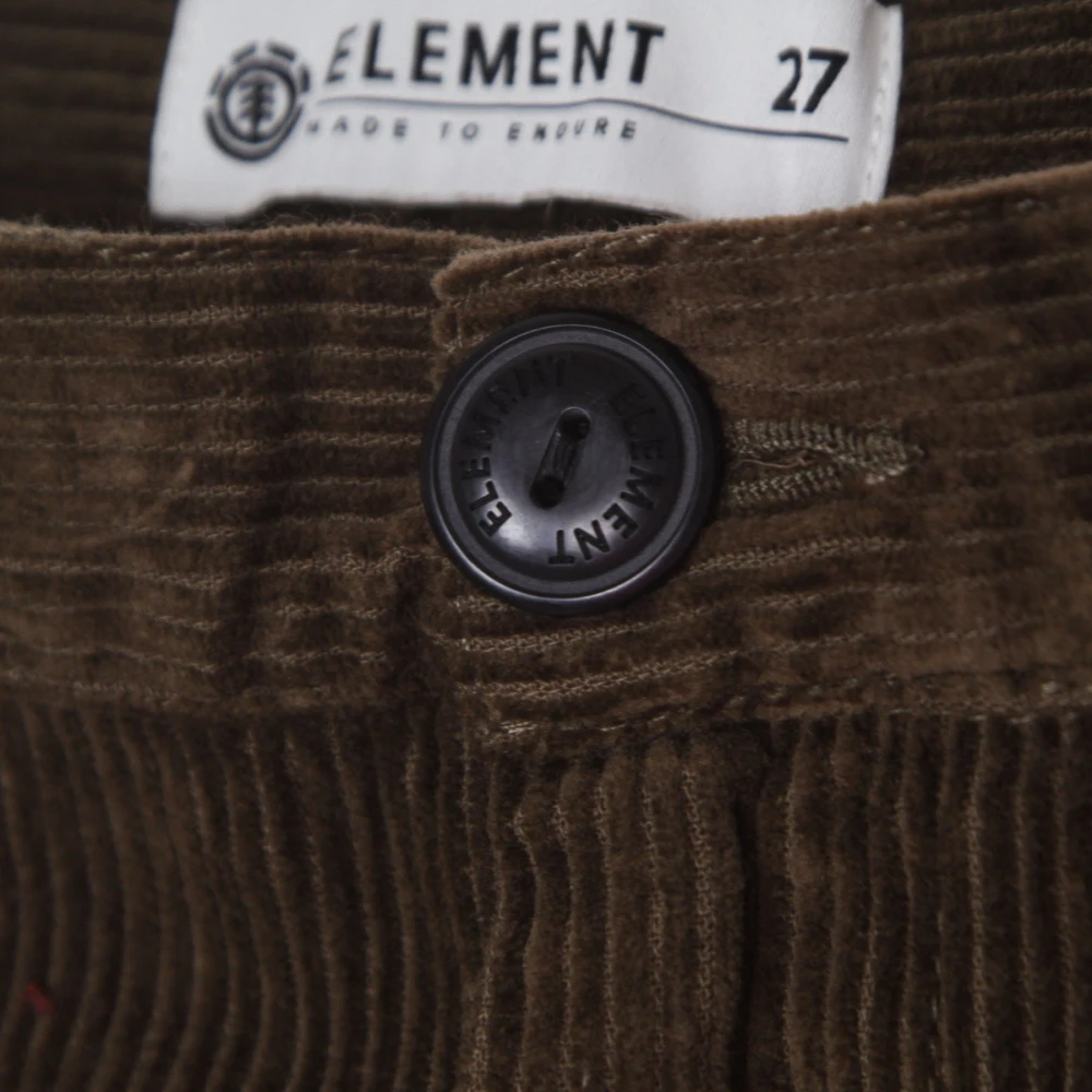 Element Hoge Taille Corduroy Broek Teak Green Dames