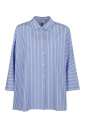 chemise-bleue-en-coton-a-col-evase
