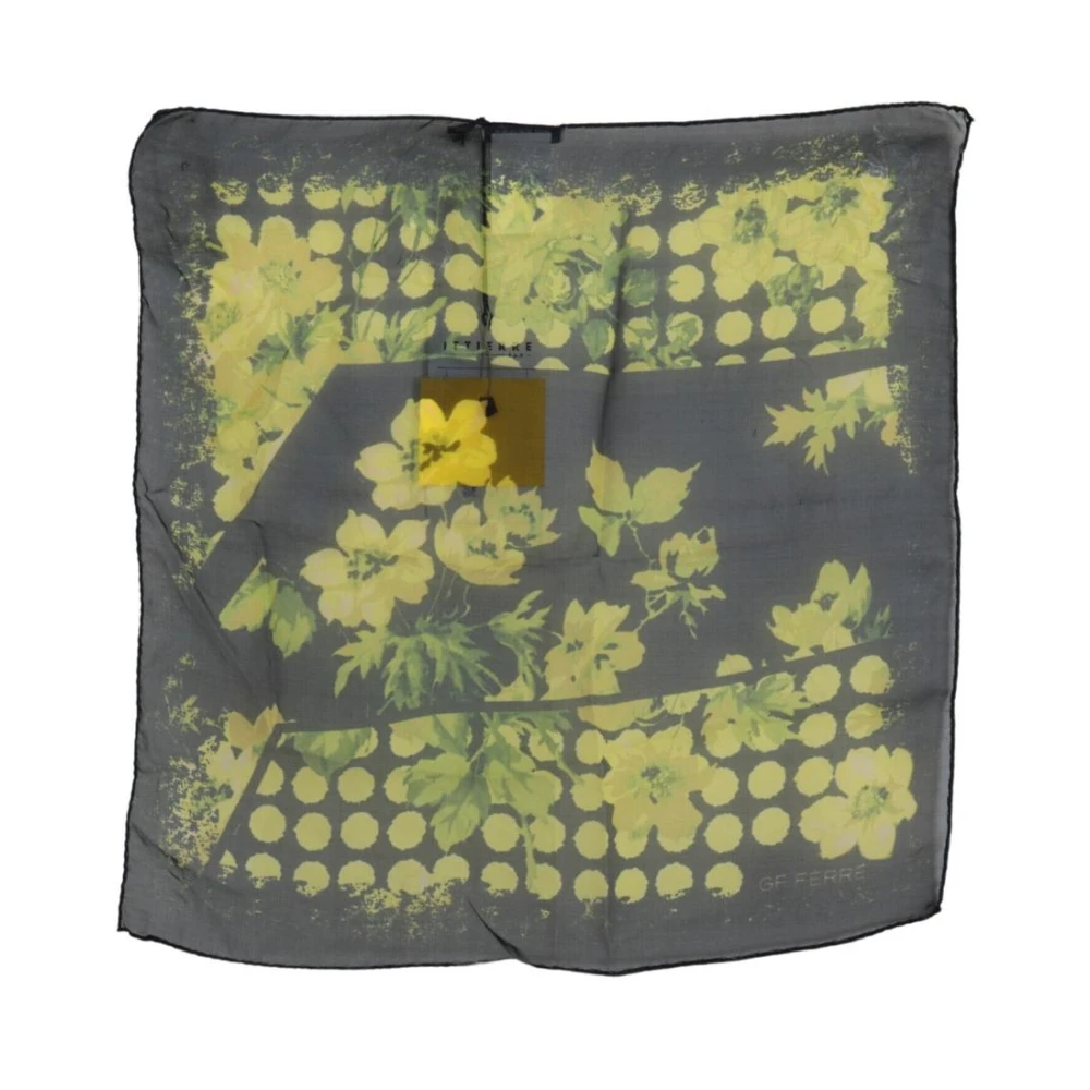 Gianfranco Ferré Bloemenprint Zijden Foulard Sjaal Multicolor Dames