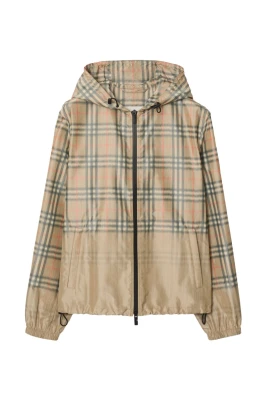 Gradient Check Hooded Jacket