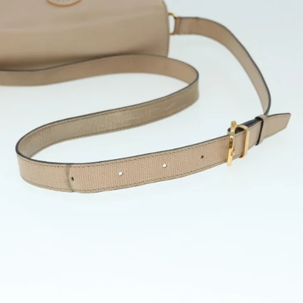 Celine Vintage Pre-owned Leather shoulder-bags Beige Dames