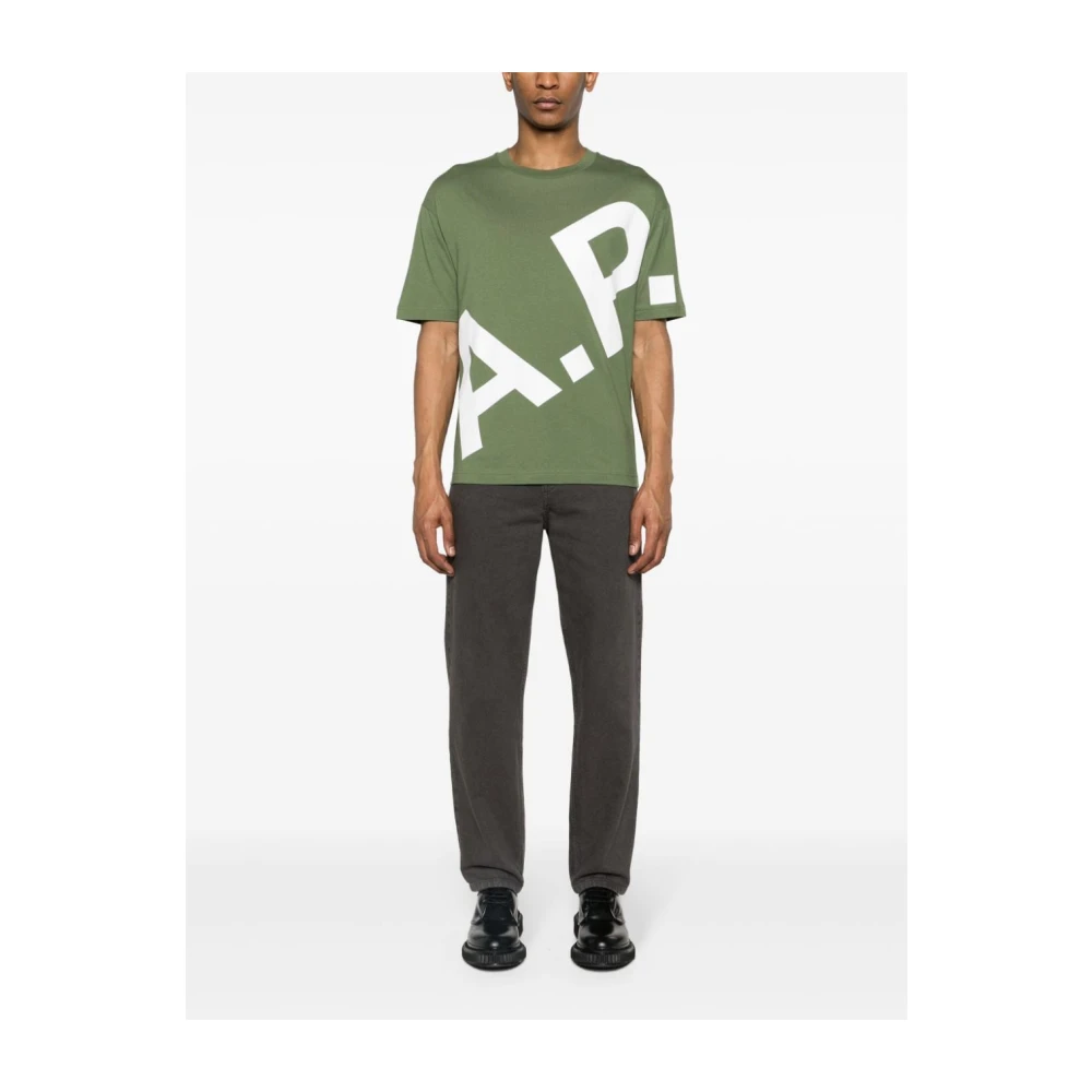 A.p.c. T-Shirts Green Heren