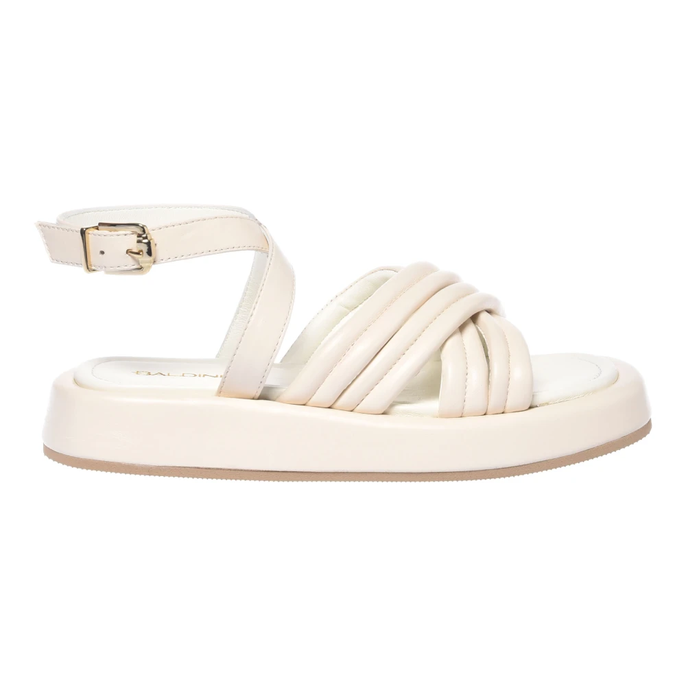 Baldinini Women's White Flat Sandals, 7 Uk, Nappa Sandal