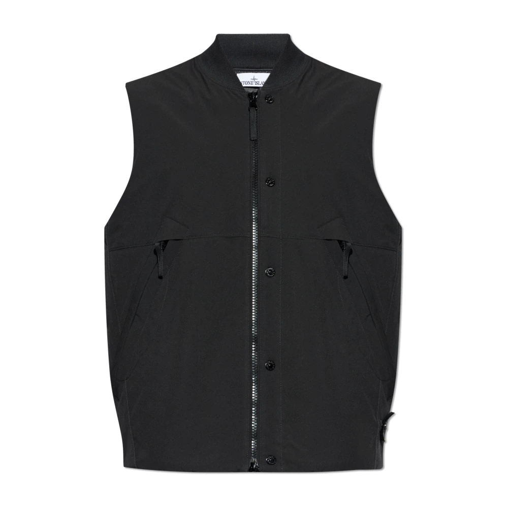 Stone Island Black Waistcoats, Male, 2XL, Insulated Vest