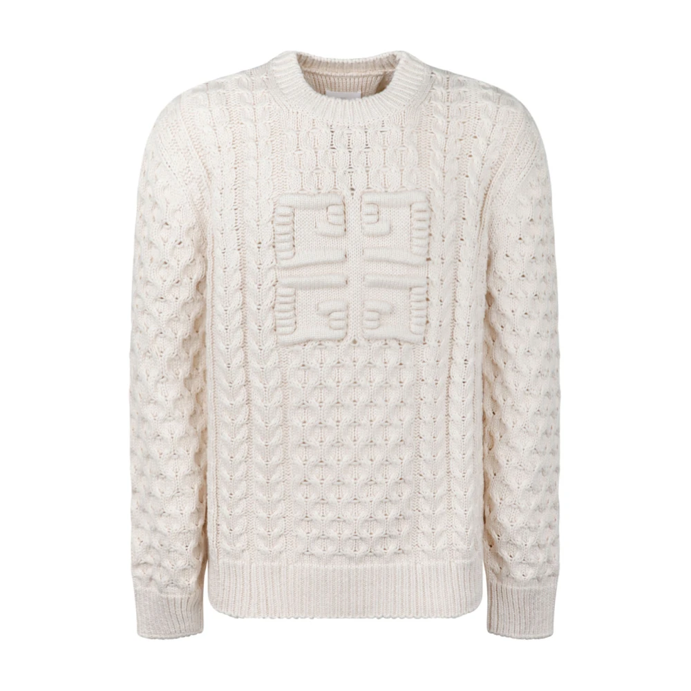 Givenchy 4G Woven Knit Sweater White Heren