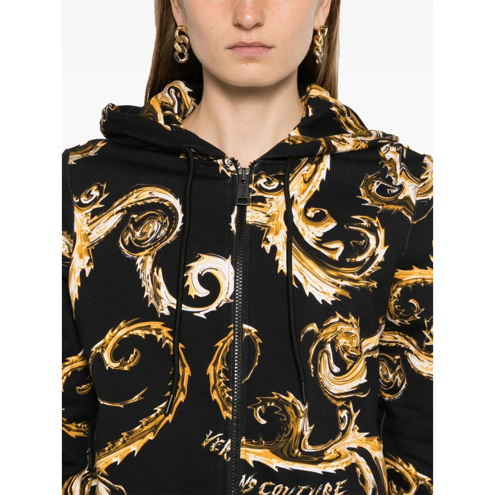 Versace Jeans Couture Zwart en Goud Fleece Sweatshirt Multicolor Dames