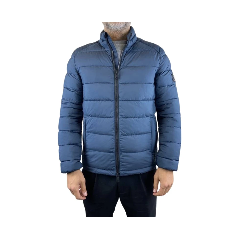 Ecoalf Blauwe Gewatteerde Jas Blue Heren