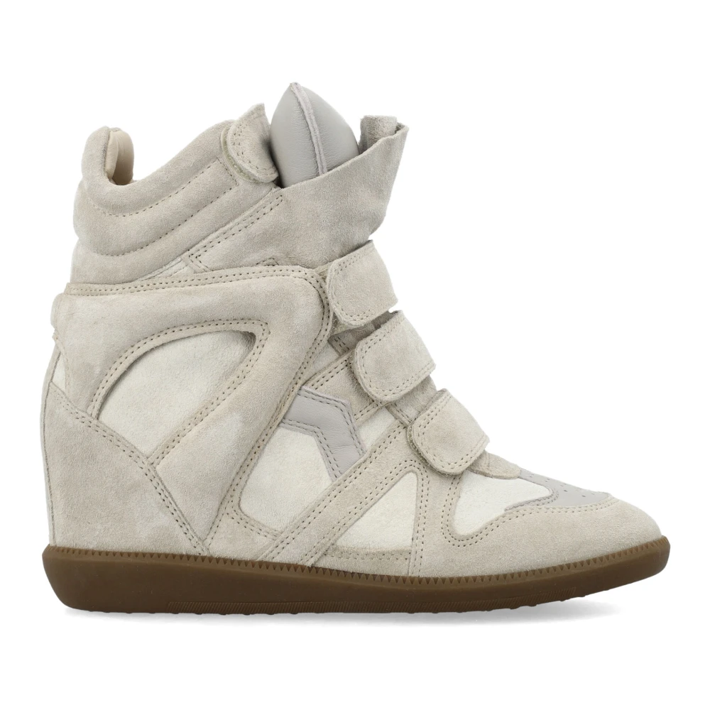 Isabel Marant Ecru Sneakers med Velcro Straps Beige, Dam