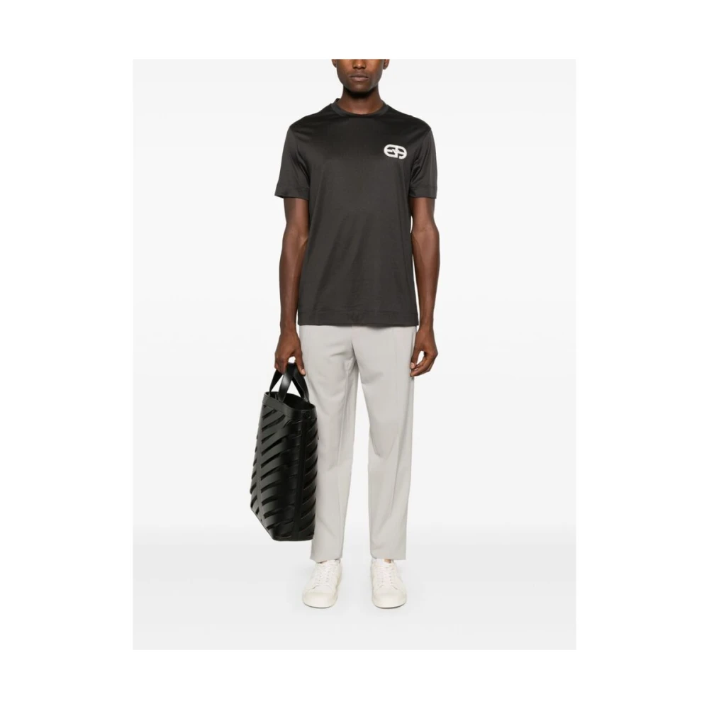 Emporio Armani Logo Jersey T-shirt Antraciet Grijs Gray Heren