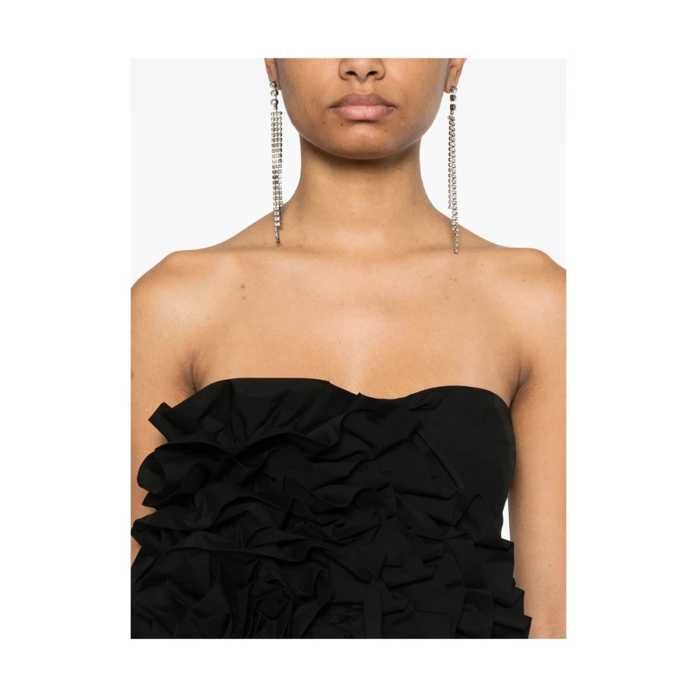 Rotate Birger Christensen Strapless Zwarte Jurk met Ritssluiting Black Dames