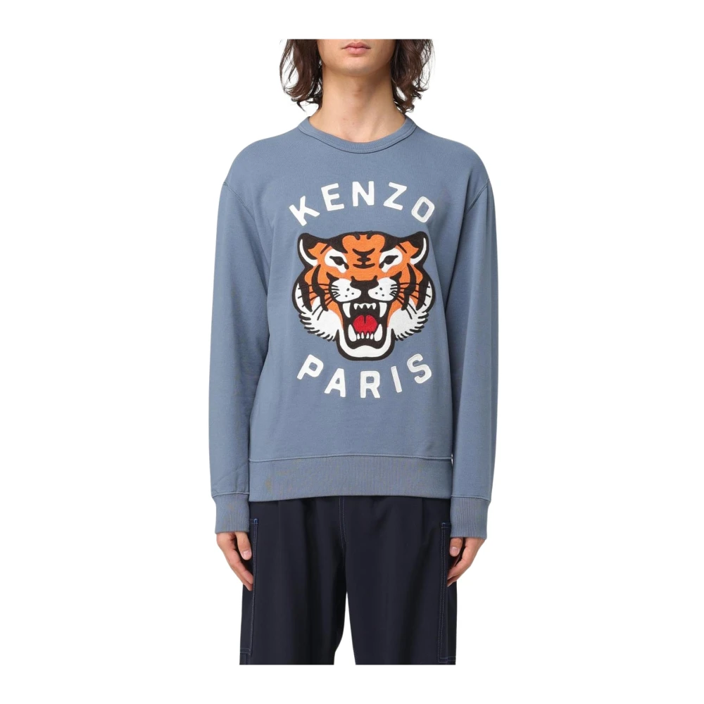 Kenzo Men's Blue Tiger Head Sweatshirt Black Small