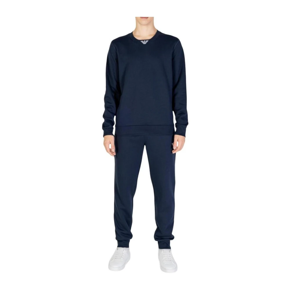 Emporio Armani Blauw Katoenen Trainingspak Mannen Collectie Blue Heren